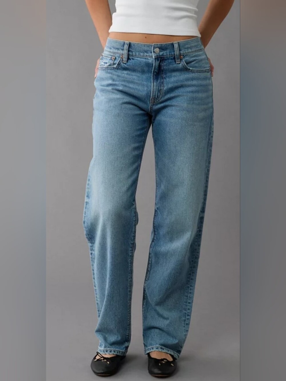 AE Ex-Boyfriend Low Rise Strigid Jeans - Size 0 Reg. 25" W - Brand New With Tags